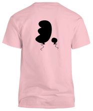 Load image into Gallery viewer, 100% cotton pink tee with graphic balloon design, back
