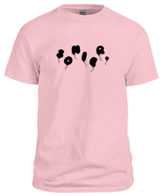 Load image into Gallery viewer, 100% cotton pink tee with graphic balloon design, front
