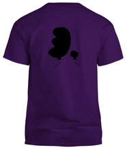 Load image into Gallery viewer, 100% cotton purple tee with graphic balloon design, back
