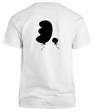 Load image into Gallery viewer, 100% cotton white tee with graphic balloon design, back
