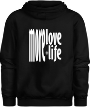 Load image into Gallery viewer, 50% cotton 50% polyester black hoodie sweatshirt with graphic design, back
