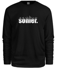 Load image into Gallery viewer, 100% cotton black long sleeve tee with graphic sonier. logo design, front
